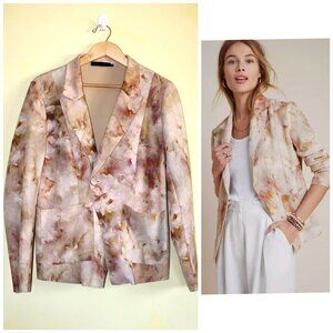 Anthropologie Monarc Renoir Sueded floral blazer size XL Long Sleeve Pockets